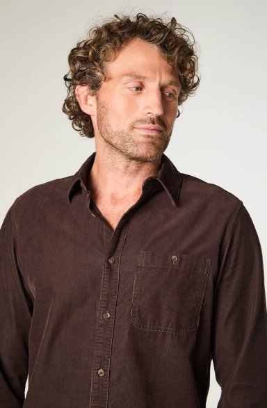 CAMISA HOMBRE 1 POCKET CORDUROY REGULAR FIT CAFE  OSCURO - 3