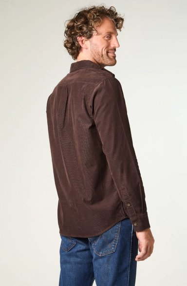 CAMISA HOMBRE 1 POCKET CORDUROY REGULAR FIT CAFE  OSCURO - 4