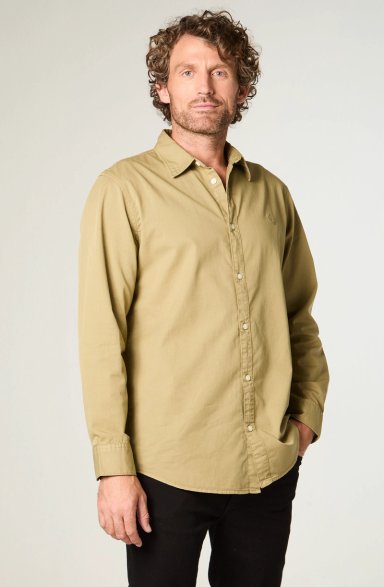 CAMISA HOMBRE LS NO POCKET REGULAR FIT VERDE - 1