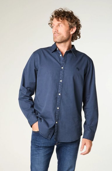 CAMISA HOMBRE LS NO POCKET REGULAR FIT AZUL - 1