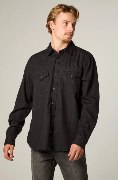CAMISA  HOMBRE REGULAR NEGRO WESTERN - 1