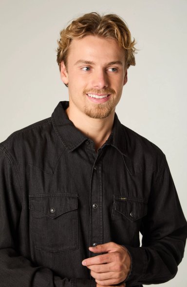 CAMISA  HOMBRE REGULAR NEGRO WESTERN - 3