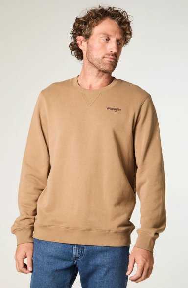 POLERON HOMBRE CREWNECK GRAPHIC REGULAR FIT BEIGE - 1
