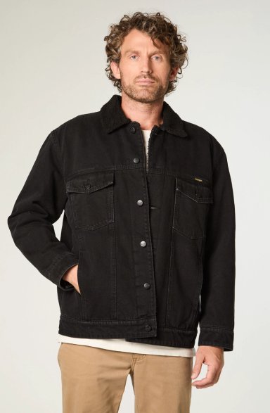 CHAQUETA HOMBRE SHERPA DENIM REGULAR FIT NEGRO - 1