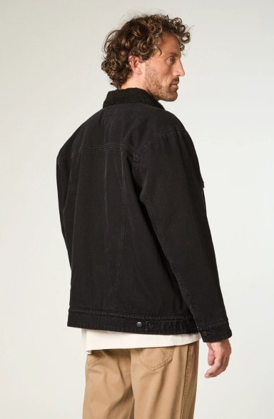 CHAQUETA HOMBRE SHERPA DENIM REGULAR FIT NEGRO - 4