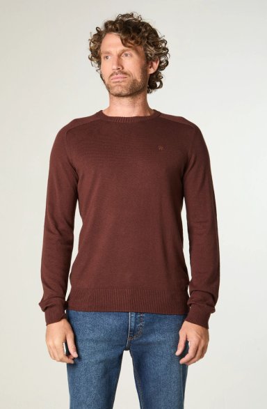 SWEATER HOMBRE KNIT SWEATER REGULAR FIT CAFE - 1