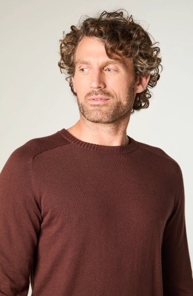 SWEATER HOMBRE KNIT SWEATER REGULAR FIT CAFE - 3