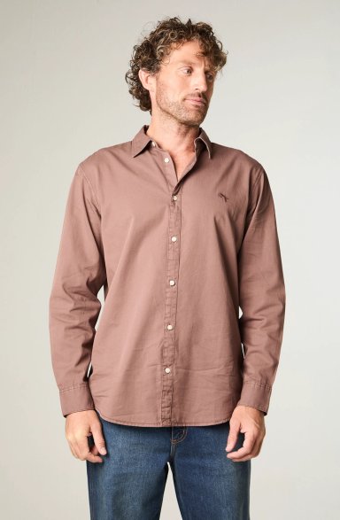 CAMISA HOMBRE LS NO POCKET REGULAR FIT CAFE - 1