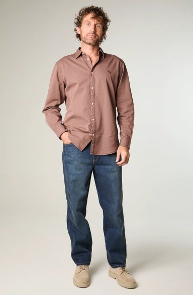 CAMISA HOMBRE LS NO POCKET REGULAR FIT CAFE - 2