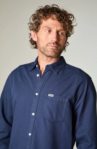 CAMISA HOMBRE LS 1 POCKET REGULAR FIT AZUL - 3