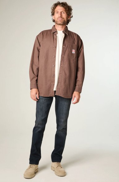 SOBRECAMISA HOMBRE 1 POCKET OVERSIZE FIT CAFE - 1
