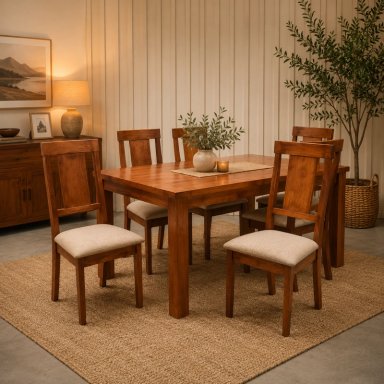 COMEDOR 6 SILLAS MUNICH COLOR CARAMELA - 1