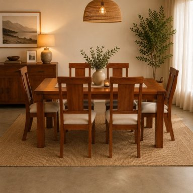 COMEDOR 6 SILLAS MUNICH COLOR CARAMELA - 2