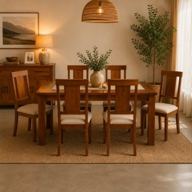 COMEDOR 6 SILLAS MUNICH COLOR CARAMELA - 3