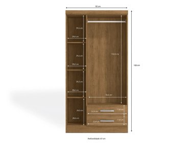 CLOSET RIPLEY HOME S443 TECA 3 PUERTAS 2 CAJONES CAFÉ CLARO - 4