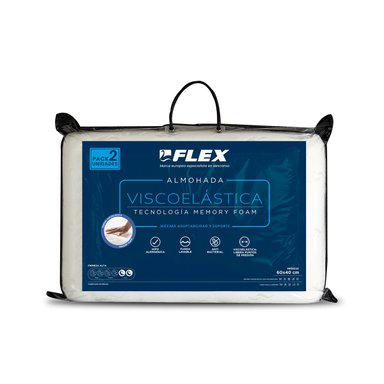 SET ALMOHADAS FLEX VISCOELASTICA 60 X 40 CM BLANCO - 1