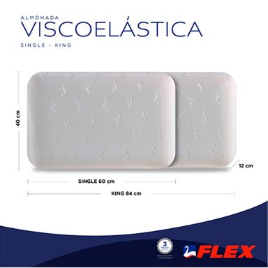 SET ALMOHADAS FLEX VISCOELASTICA 60 X 40 CM BLANCO - 5