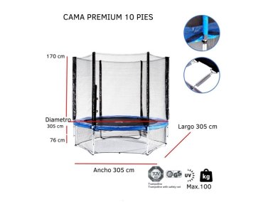 CAMA ELASTICA KIDSCOOL 3.05 MT (10 PIES) - 10