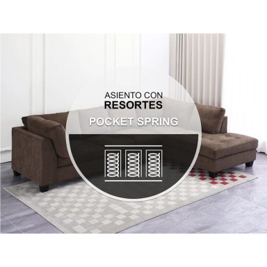 SOFA SECCIONAL IZQUIERDO RIPLEY HOME PIRLO CAFE 5C - 10