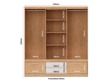 CLOSET RIPLEY HOME S453 ASPEN CARVALLE 4 PUERTAS 4 CAJONES - 4
