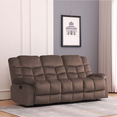 SOFÁ RIPLEY HOME RECLINABLE NEW YOZ 3 CUERPOS CAFÉ CHOCOLATE - 1