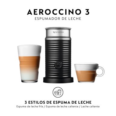COMBO CAFETERA NESPRESSO CÁPSULA INISSIA D40 NEGRA + ESPUMADOR LECHE - 5