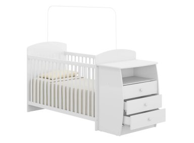 CUNA KIDSCOOL BAMBINI CON MUDADOR MADERA BLANCO - 2