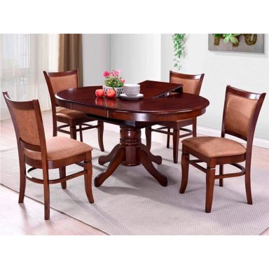 JUEGO DE COMEDOR RIPLEY HOME LYON EXTENSIBLE 4 SILLAS CAFÉ - 1
