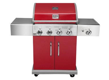 PARRILLA A GAS BBQ GRILL TEXAS 4 QUEMADORES + QUEMADOR LATERAL INFRARROJO BURDEO - 1