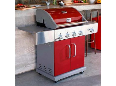 PARRILLA A GAS BBQ GRILL TEXAS 4 QUEMADORES + QUEMADOR LATERAL INFRARROJO BURDEO - 9