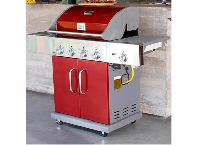 PARRILLA A GAS BBQ GRILL TEXAS 4 QUEMADORES + QUEMADOR LATERAL INFRARROJO BURDEO - 10