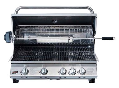 PARRILLA A GAS BBQ GRILL KANSAS EMPOTRADA 4 QUEMADORES ACERO - 2