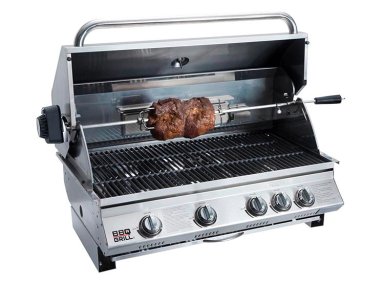 PARRILLA A GAS BBQ GRILL KANSAS EMPOTRADA 4 QUEMADORES ACERO - 3