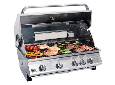 PARRILLA A GAS BBQ GRILL KANSAS EMPOTRADA 4 QUEMADORES ACERO - 4