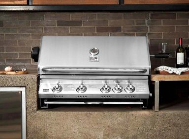 PARRILLA A GAS BBQ GRILL KANSAS EMPOTRADA 4 QUEMADORES ACERO - 5
