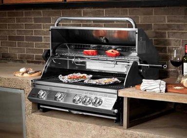 PARRILLA A GAS BBQ GRILL KANSAS EMPOTRADA 4 QUEMADORES ACERO - 6