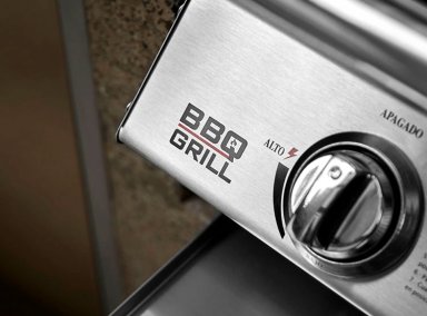 PARRILLA A GAS BBQ GRILL KANSAS EMPOTRADA 4 QUEMADORES ACERO - 7