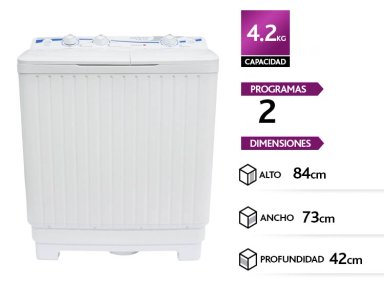 LAVADORA CENTRIFUGA SINDELEN LC-4550 4.2KG/3.2KG BLANCO - 1