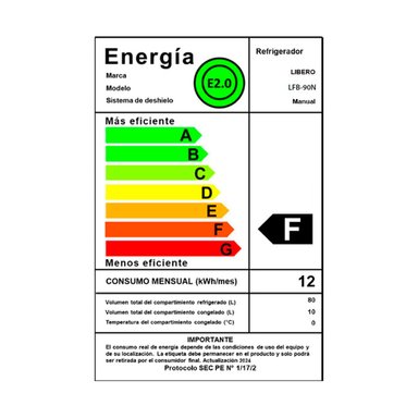 FRIGOBAR LIBERO LFB-90N 98L NEGRO - 14