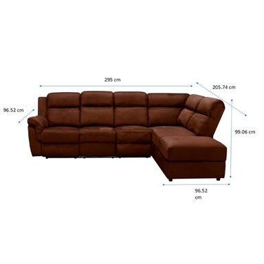 SOFÁ SECCIONAL RIPLEY HOME RECLINABLE MOON DERECHO CHOCOLATE - 11