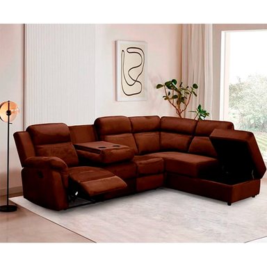SOFÁ SECCIONAL RIPLEY HOME RECLINABLE MOON DERECHO CHOCOLATE - 9