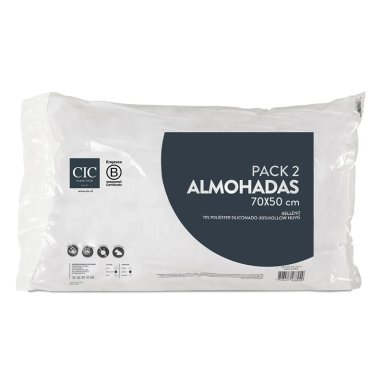 SET 2 ALMOHADAS CIC 70 X 50 CM MICROFIBRA BLANCO - 2