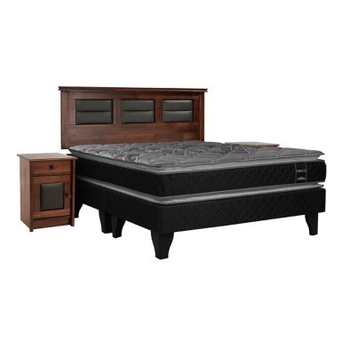CAMA EUROPEA CELTA TERAPEUTIC 2 PLAZAS B/D + MUEBLES VILLARREAL - 1