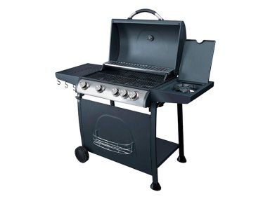 PARRILLA A GAS BBQ GRILL INDIANA 4 QUEMADORES + QUEMADOR LATERAL NEGRO - 3