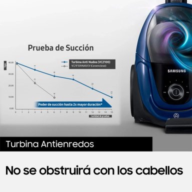 ASPIRADORA TRINEO SAMSUNG CICLÓNICA ANTITANGLE CONTENEDOR 2 LTS 1800 W - 6