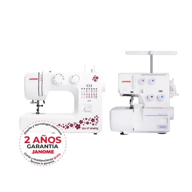 COMBO JANOME MAQUINA DE COSER 311 + OVERLOCK 8002D - 1