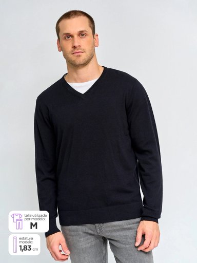 SWEATER HOMBRE KENNETH STEVENS ALGODÓN CUELLO EN V - 1