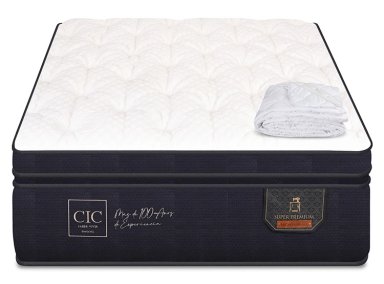 SET CIC COLCHÓN SUPER PREMIUM 1.5 PLAZAS + CUBRECUBRE - 1