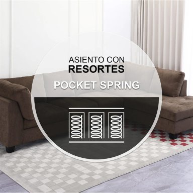 SOFA SECCIONAL DERECHO RIPLEY HOME PIRLO CAFE 5C - 10