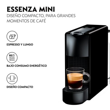 CAFETERA NESPRESSO CÁPSULA ESSENZA MINI C30 NEGRO - 4